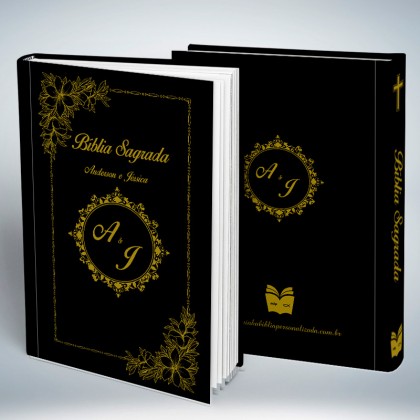 Bíblia Personalizada Casamento Black